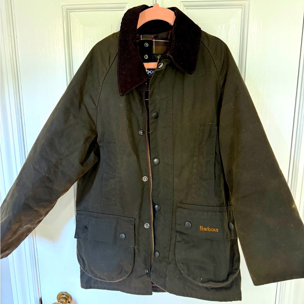 Boys Olive Barbour Jacket - size small